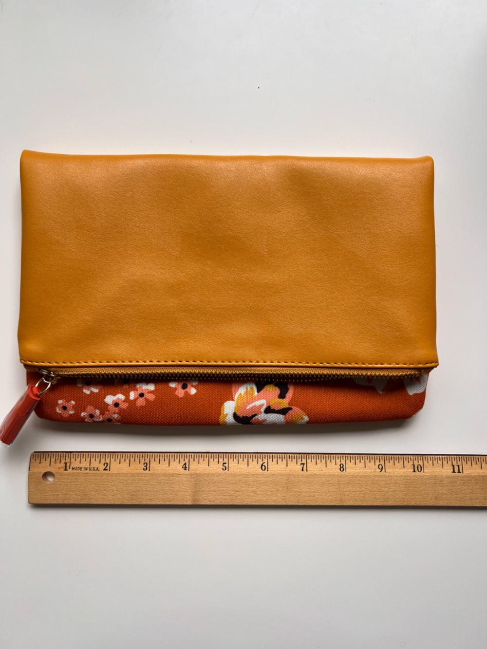 Rachel Pally Mustard and Rust Floral Fold-Over Clutch - Picture 5 of 7